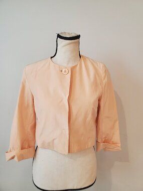 Max Mara Studio Peach Cotton Silk Cropped Blouse sz 4